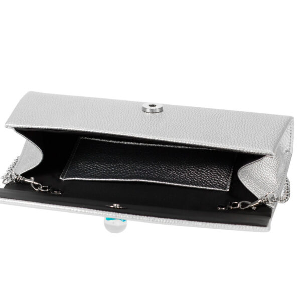 Torebka damska kopertówka srebrna